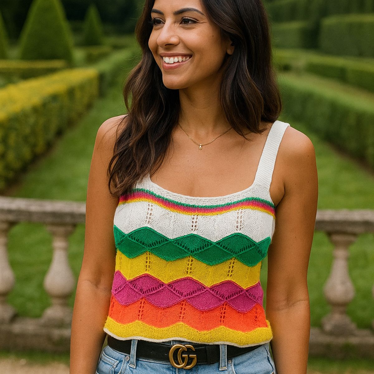 Cropped Tricot Decote Quadrado — imagem 1