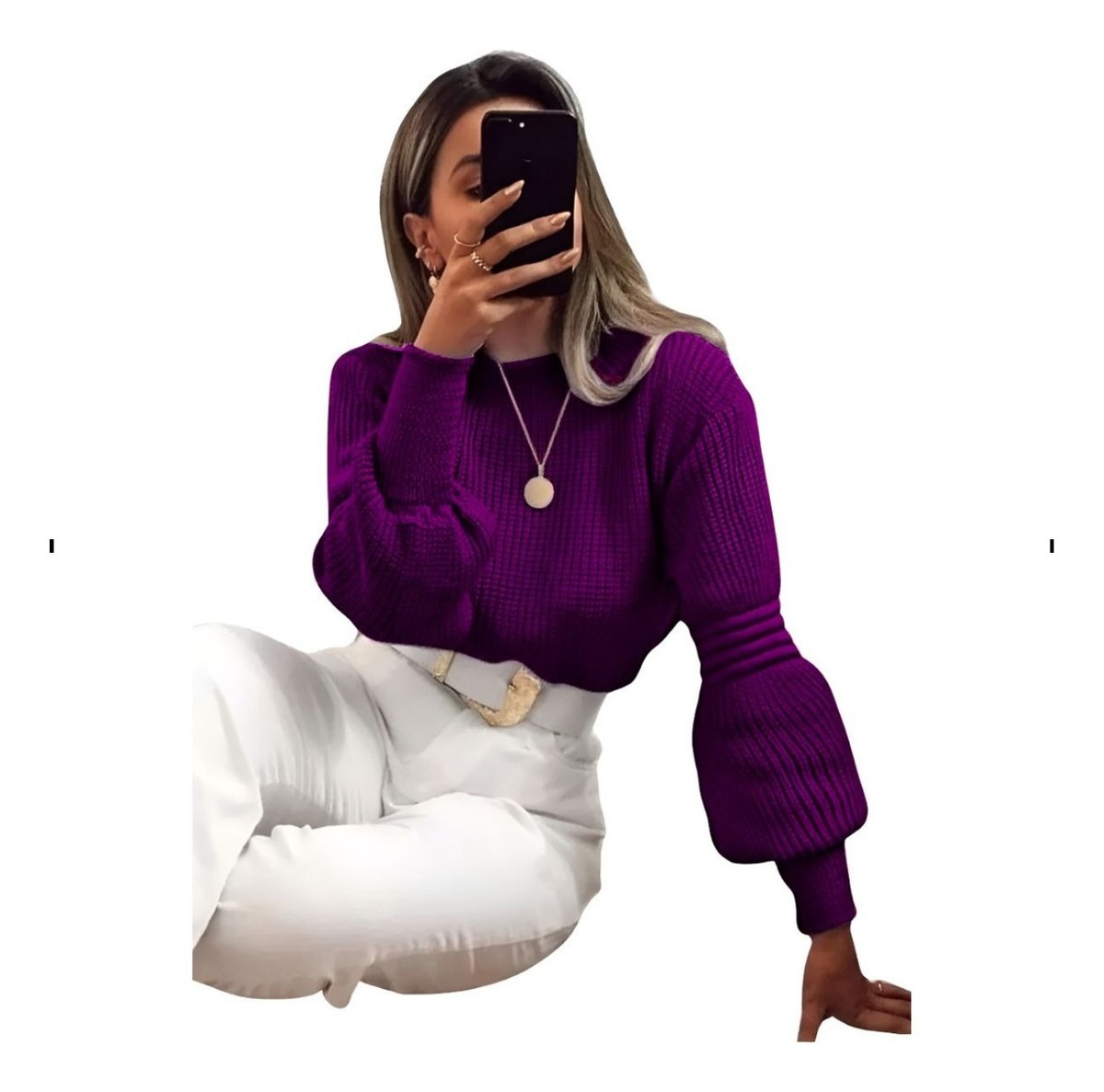 Blusa Tricot Manga Longa Bufante — imagem 19