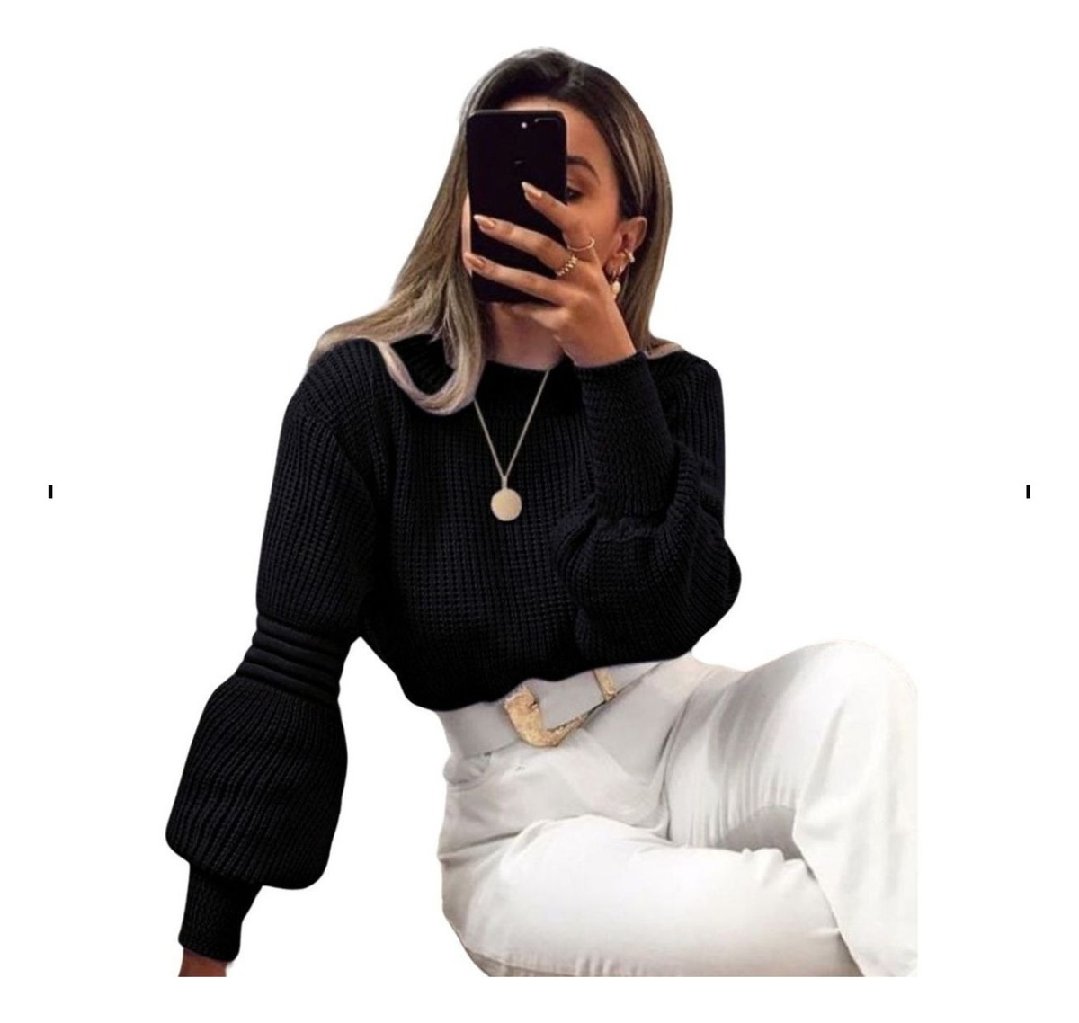 Blusa Tricot Manga Longa Bufante — imagem 18