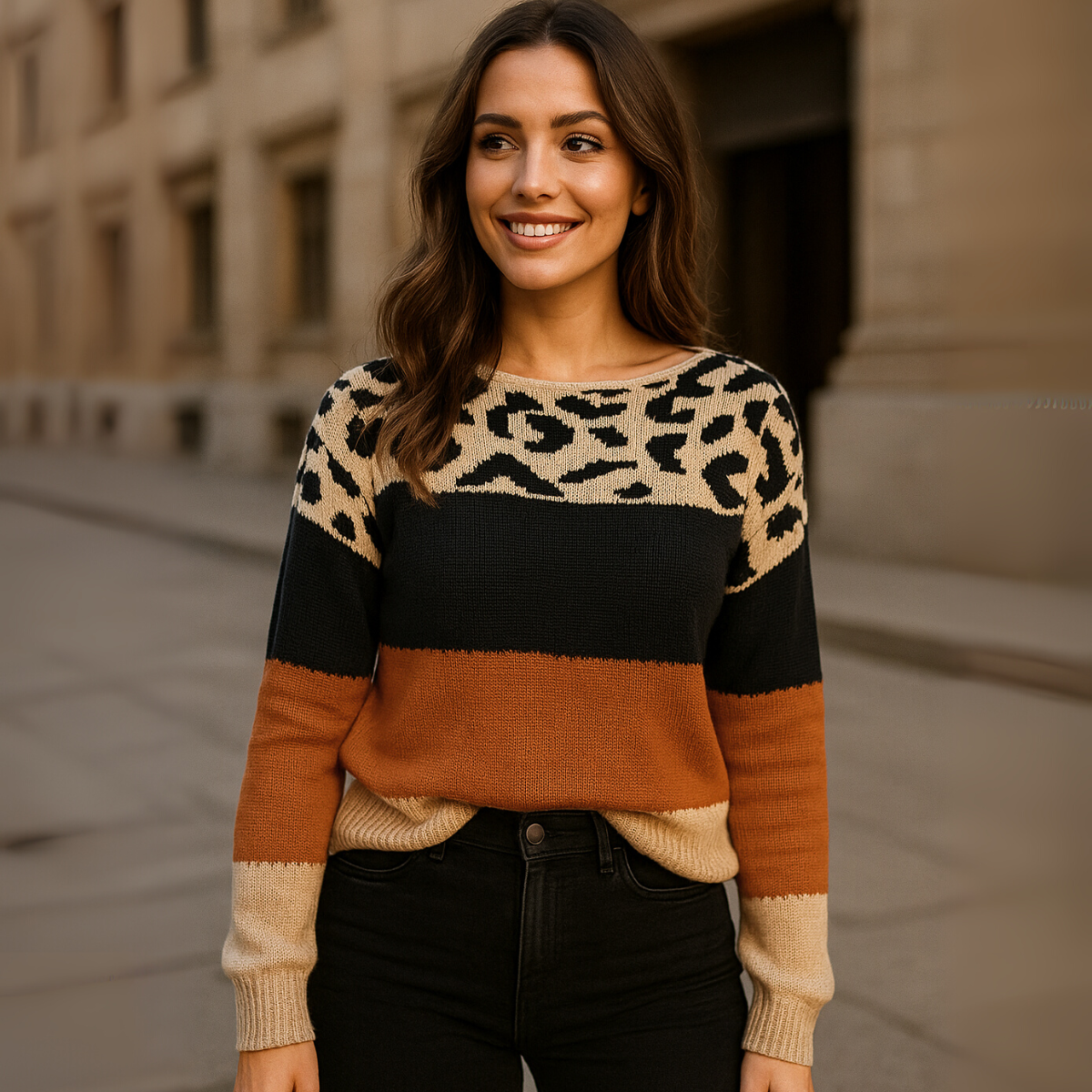 Blusa Tricot Manga Longa Onça — imagem 2