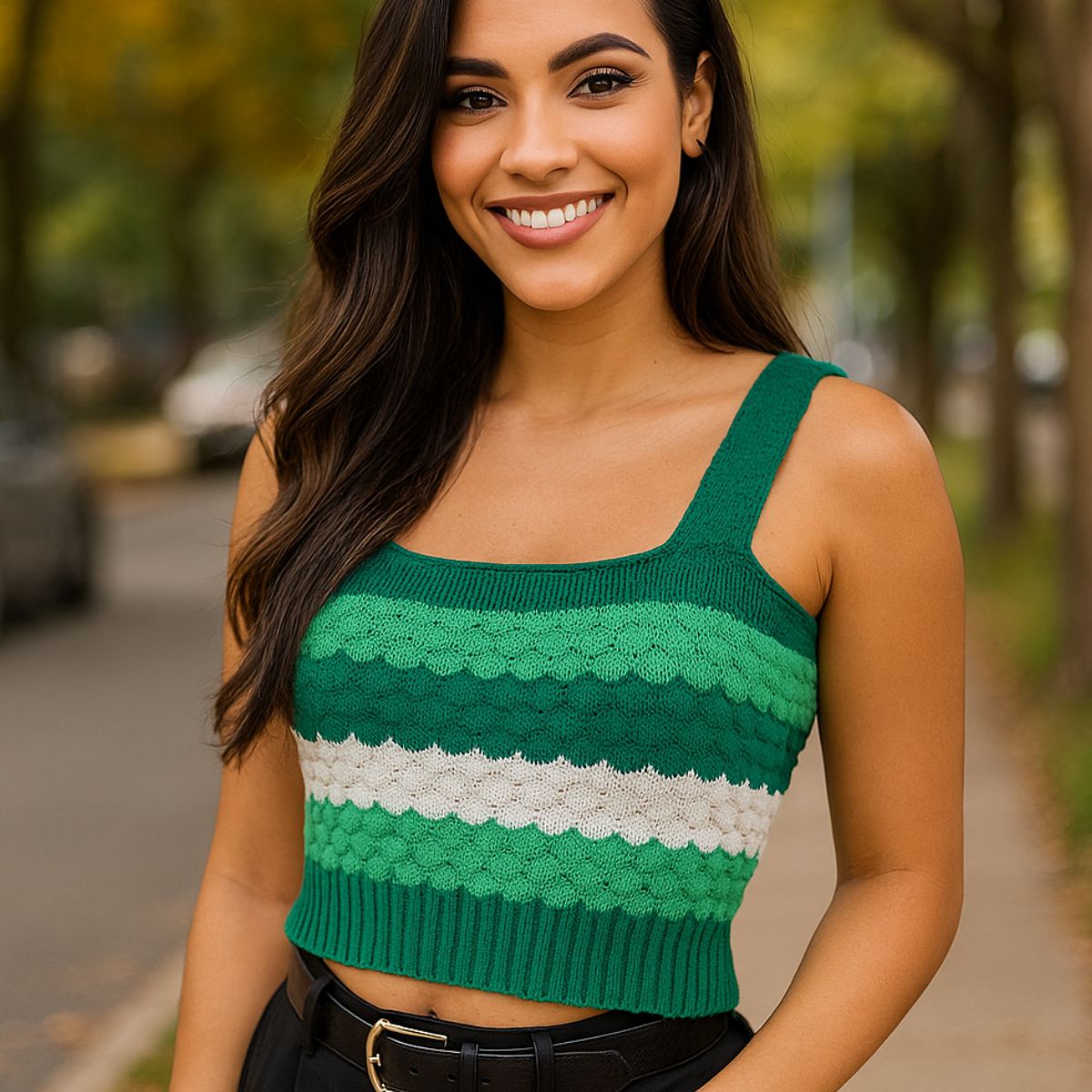 Cropped Tricot Regata Decote Quadrado — imagem 5
