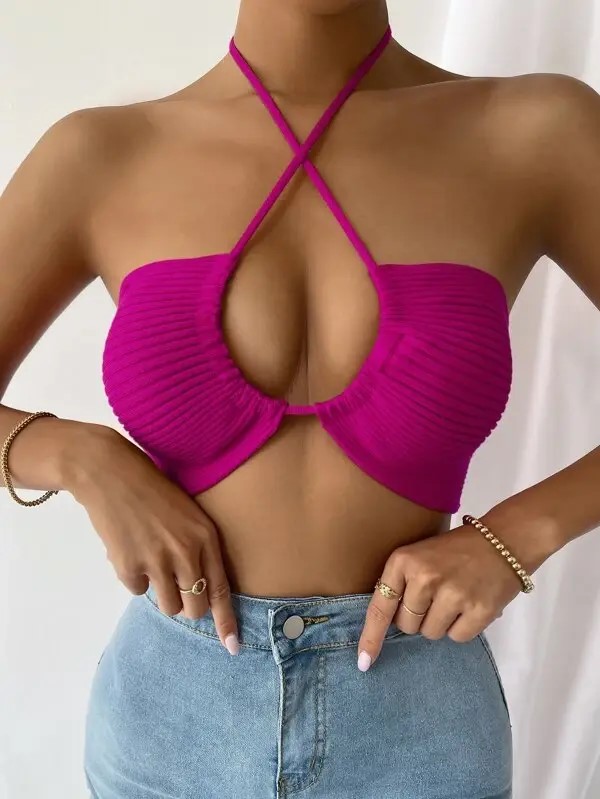 Cropped Tricot Modal Alça Fina Decote Redondo — imagem 4