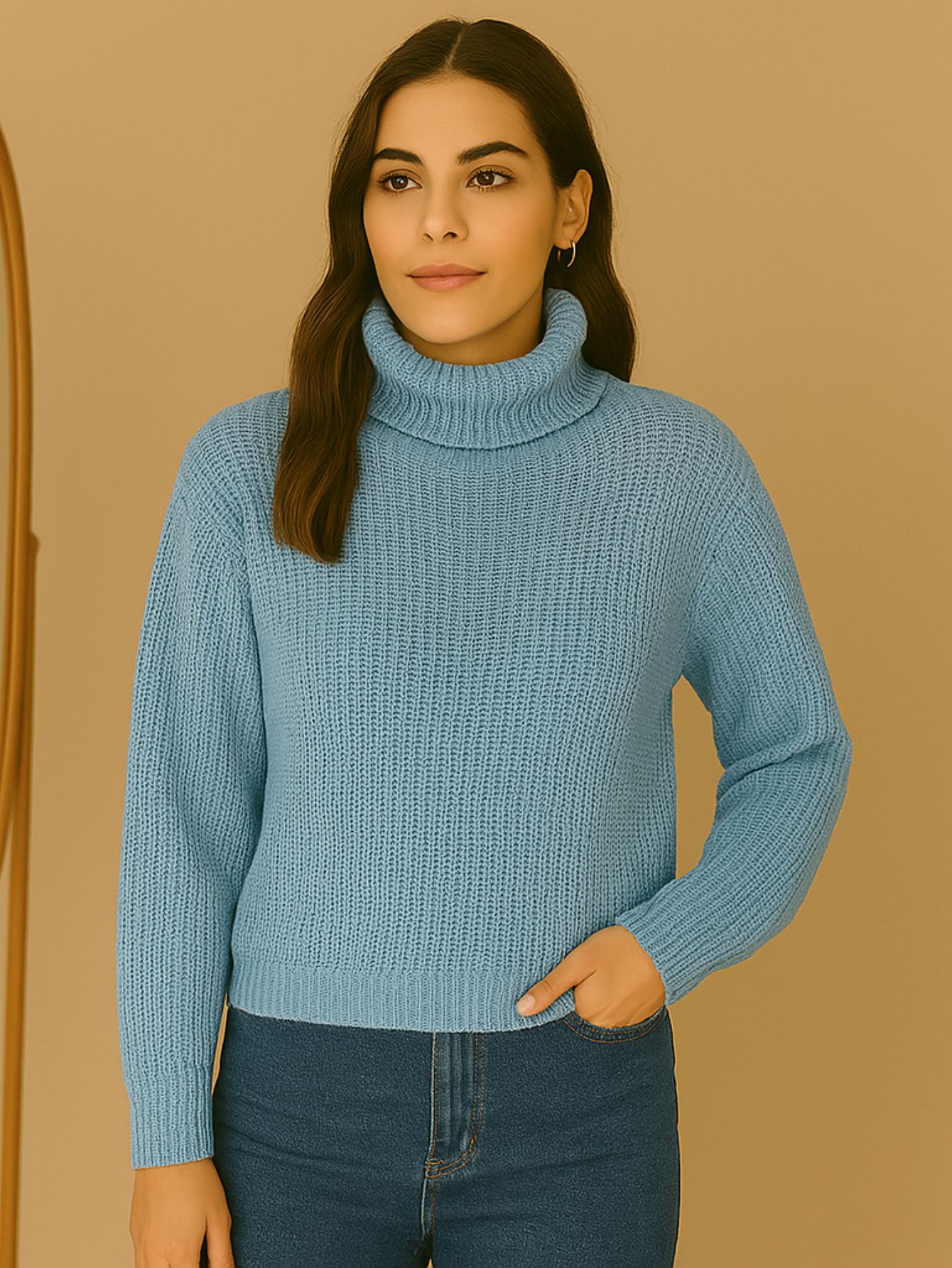 Blusa Tricot Gola Cacharrel Manga Longa Bufante — imagem 2