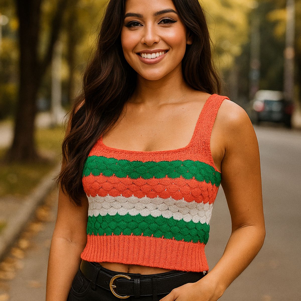 Cropped Tricot Regata Decote Quadrado — imagem 8