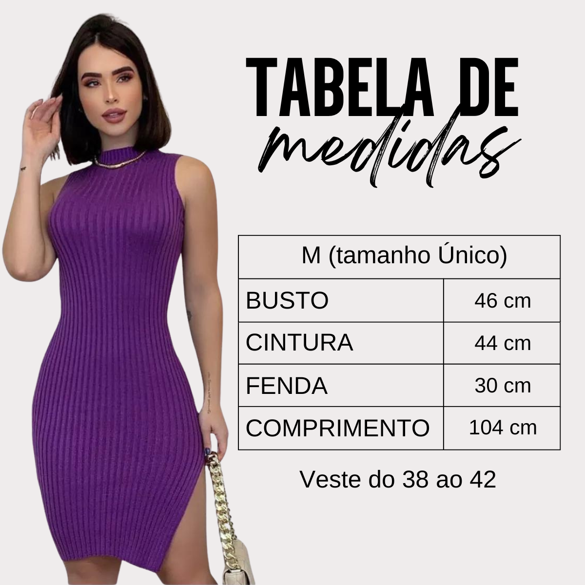 Vestido Tricot Modal Midi Sem Manga — imagem 7
