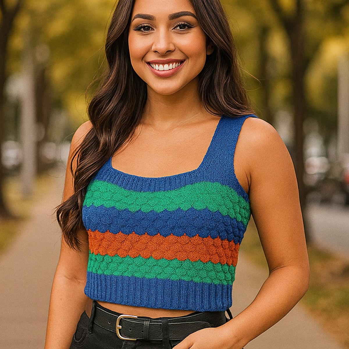 Cropped Tricot Regata Decote Quadrado — imagem 7