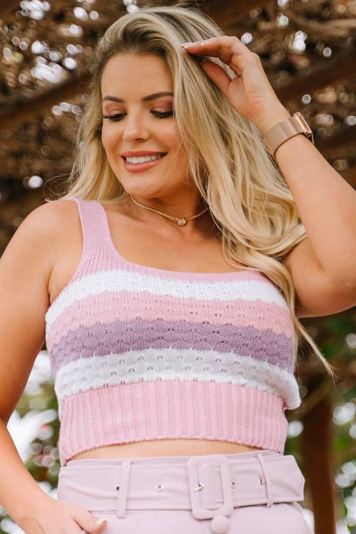 Cropped Tricot Regata Decote Quadrado — imagem 1
