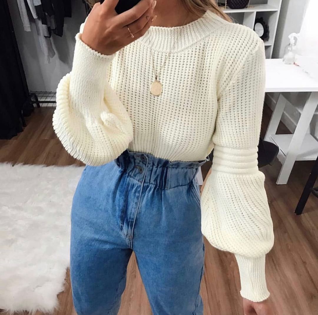 Blusa Tricot Manga Longa Bufante — imagem 5