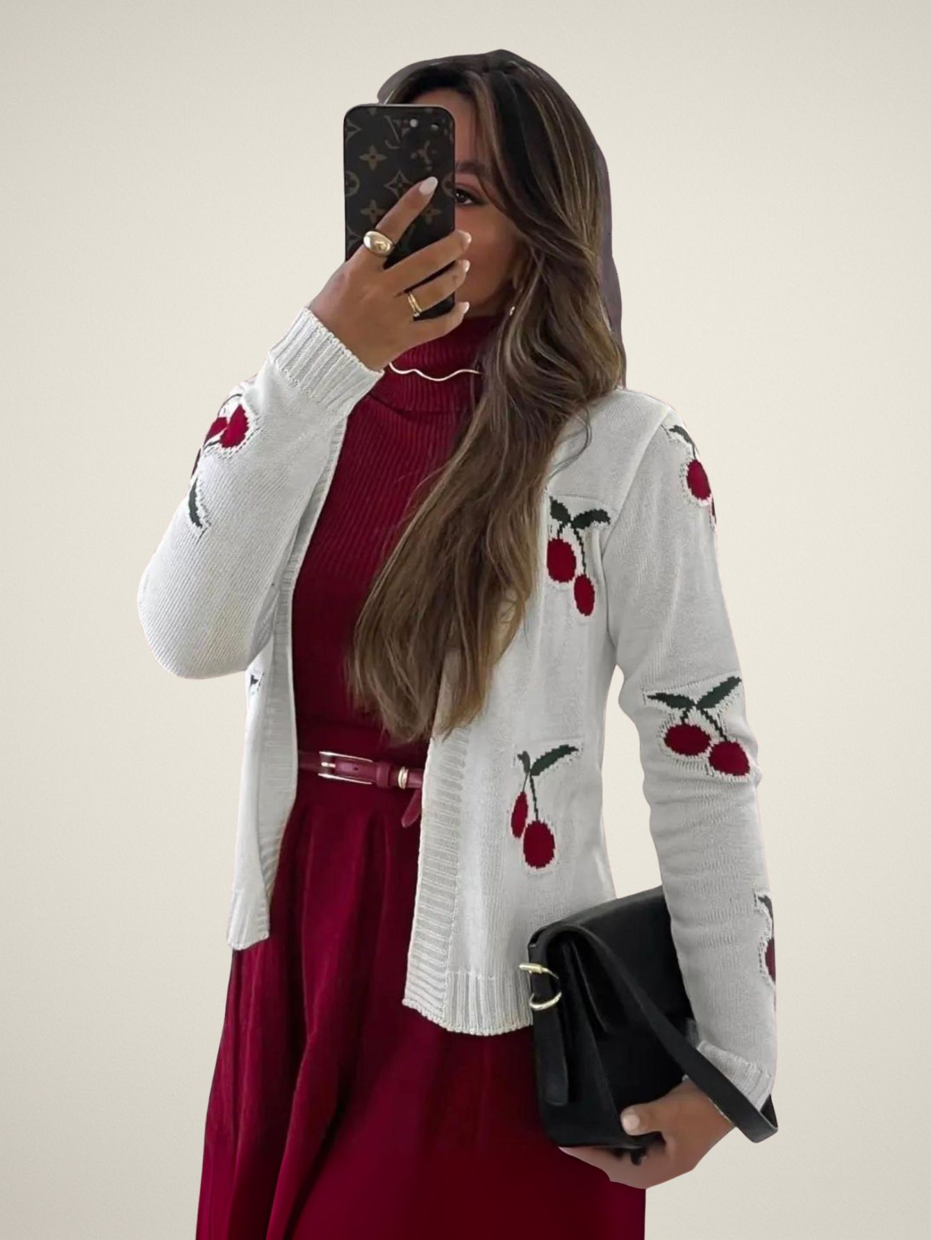 Casaco Tricot Cereja Cherry