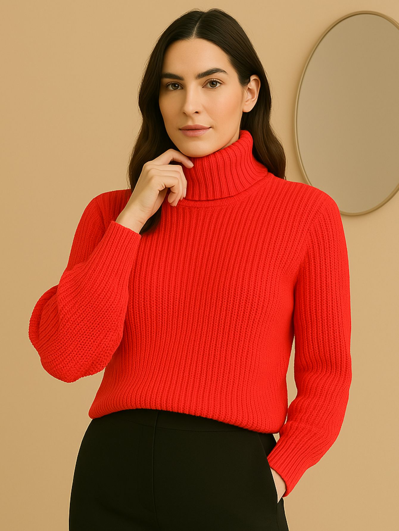 Blusa Tricot Gola Cacharrel Manga Longa Bufante — imagem 6