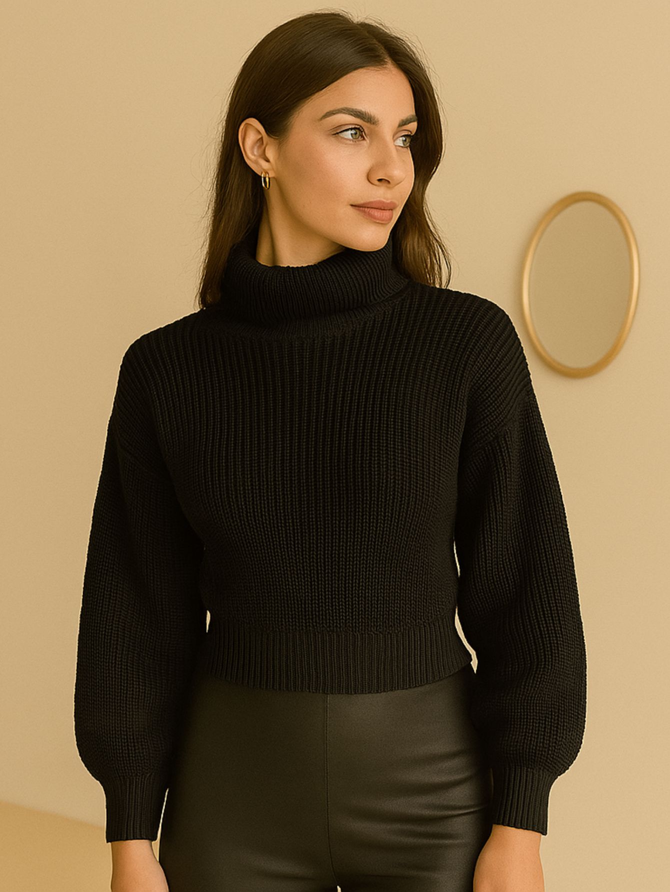 Blusa Tricot Gola Cacharrel Manga Longa Bufante — imagem 13