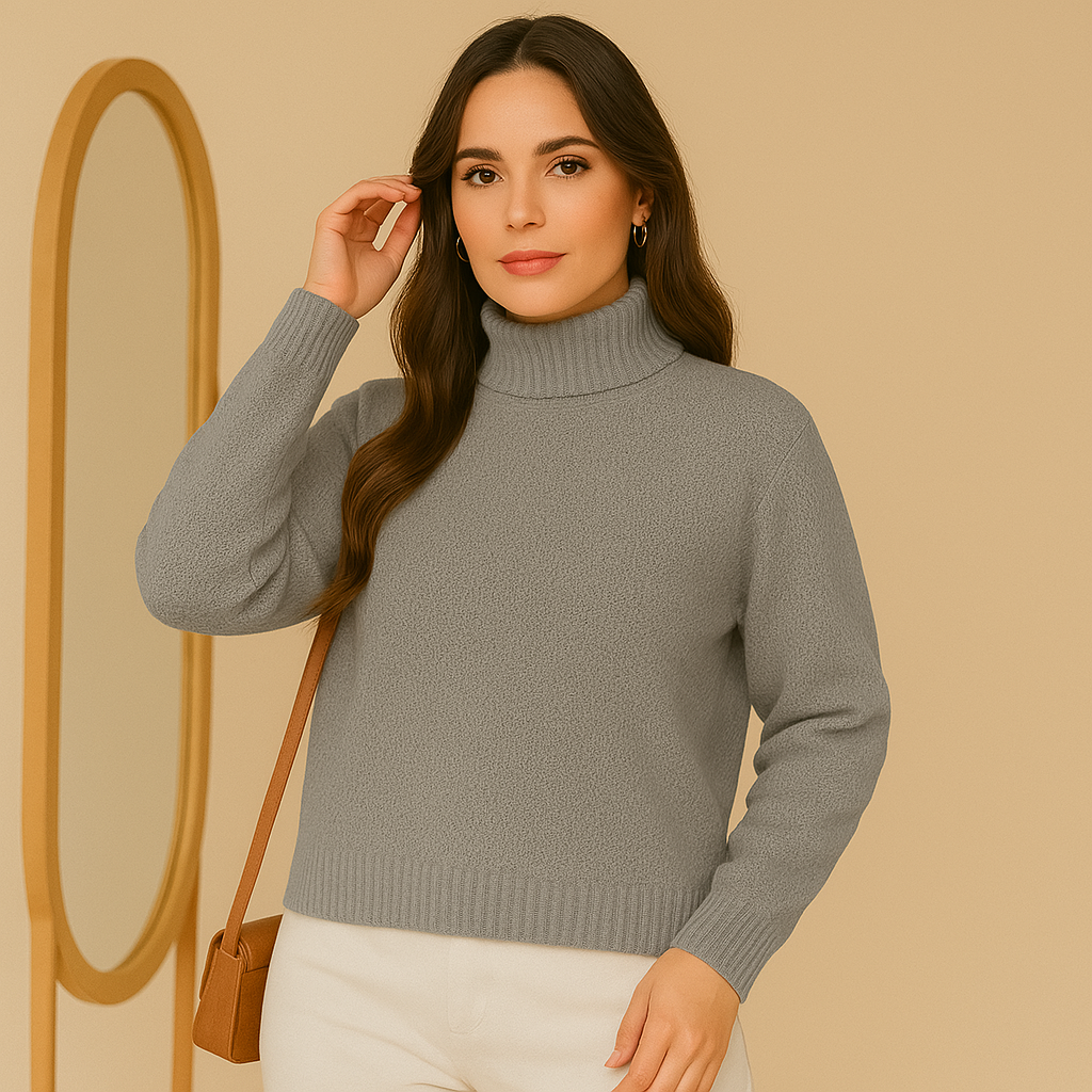 Blusa Tricot Ponto Manga Longa Gola Alta — imagem 10