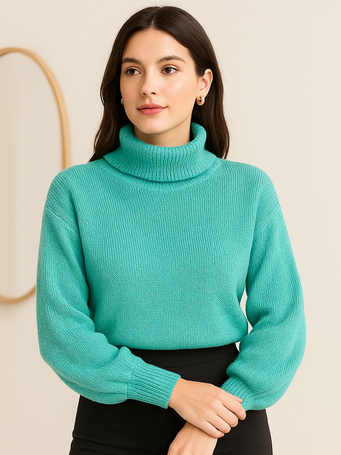 Blusa Tricot Gola Cacharrel Manga Longa Bufante — imagem 7