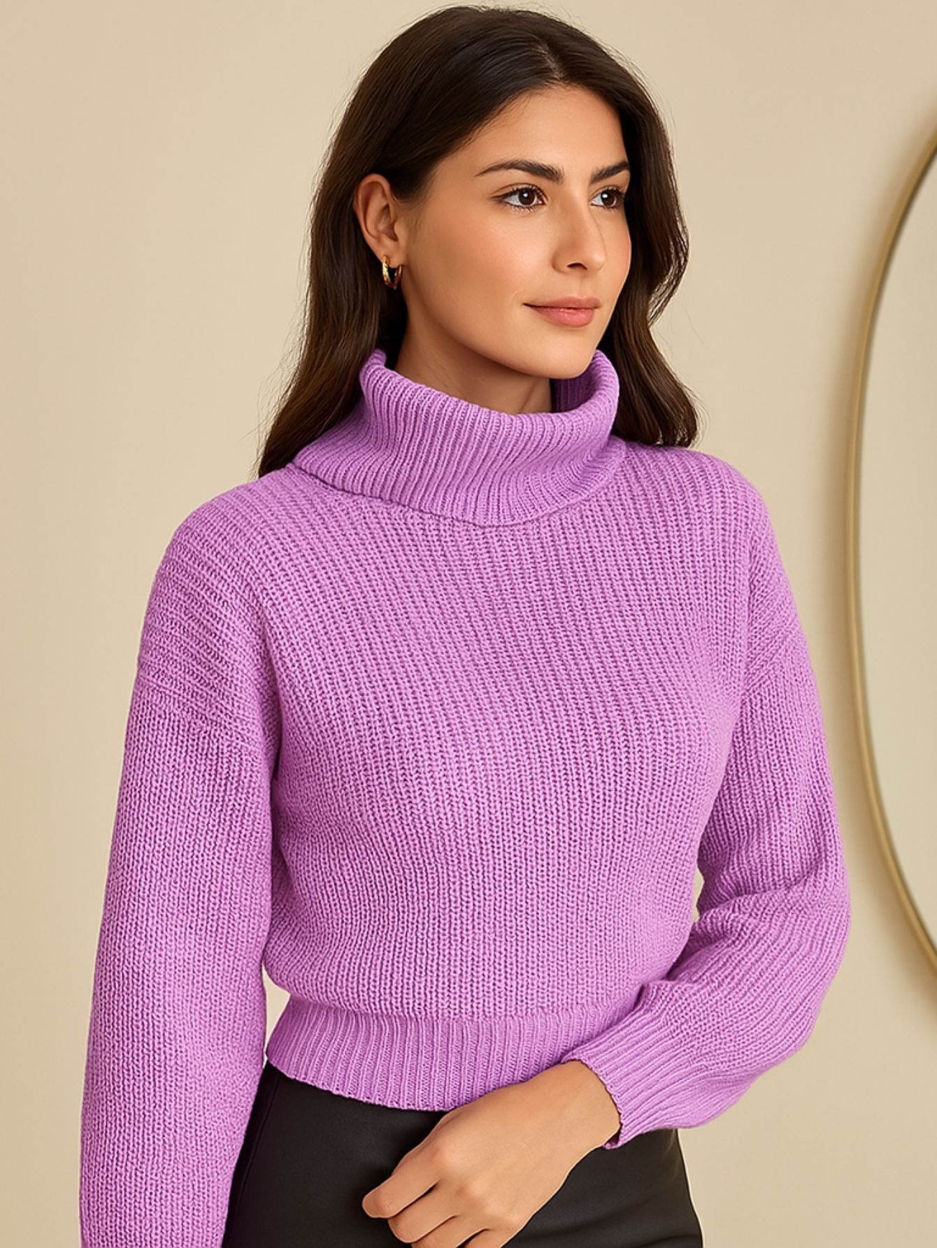Blusa Tricot Gola Cacharrel Manga Longa Bufante — imagem 12