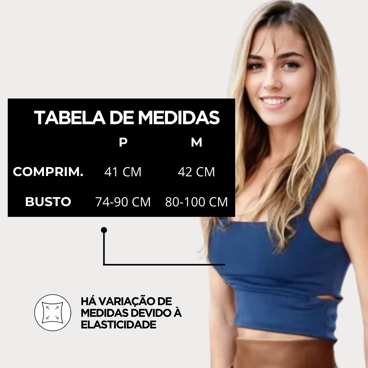 Cropped Alças Crepe Laterais Vazado — imagem 3