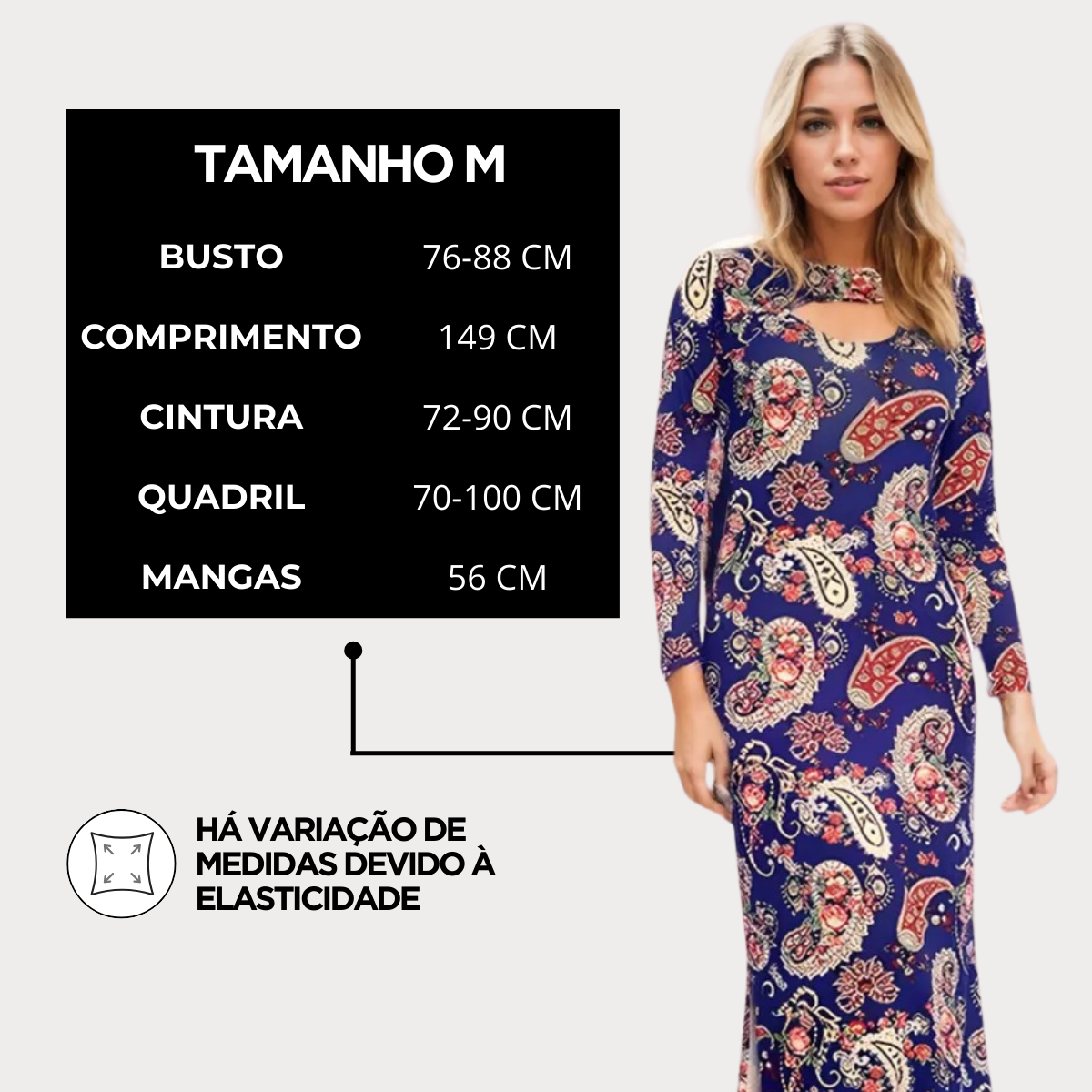 Vestido Longo Viscolycra Decote Vazado — imagem 4