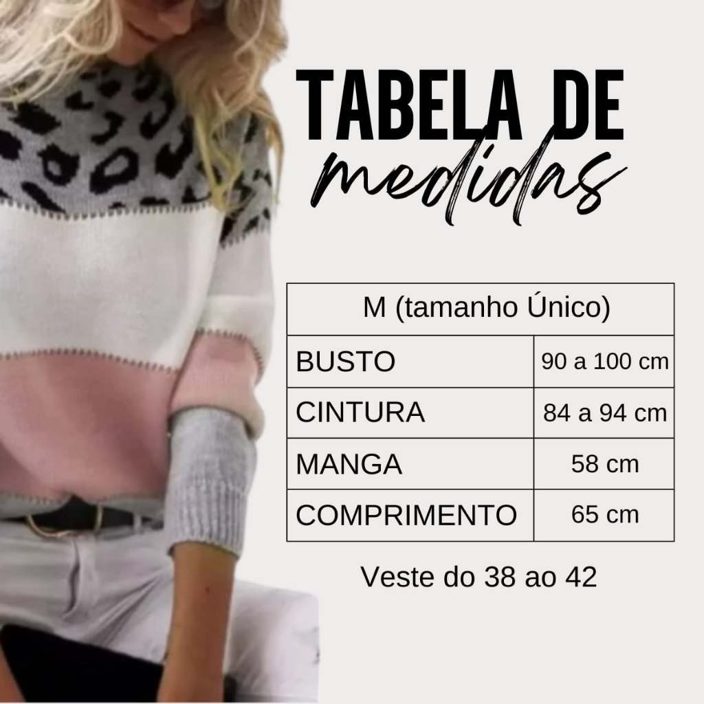 Blusa Tricot Manga Longa Onça — imagem 8