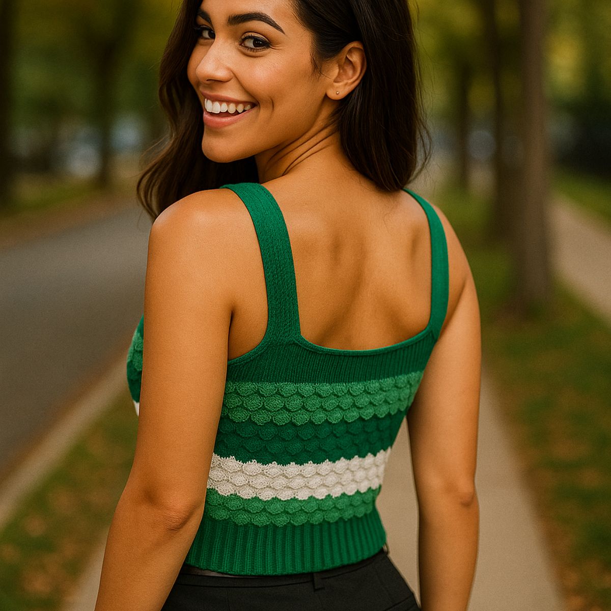 Cropped Tricot Regata Decote Quadrado — imagem 11