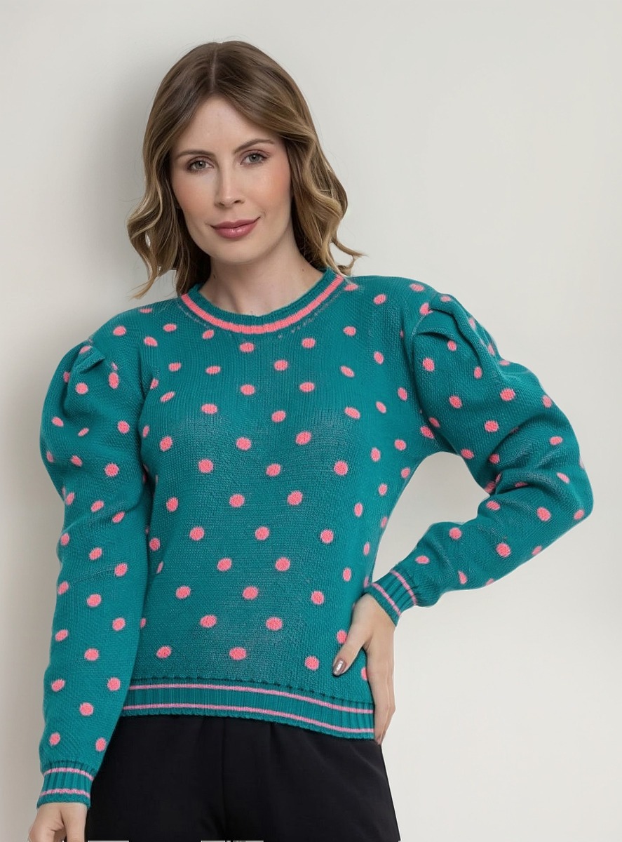 Blusa Tricot Bolas Manga Longa — imagem 3