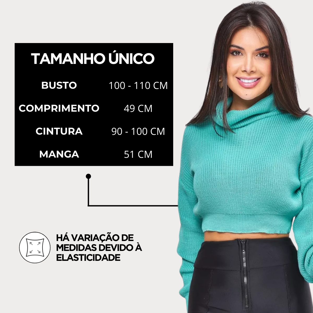 Blusa Tricot Gola Cacharrel Manga Longa Bufante — imagem 23