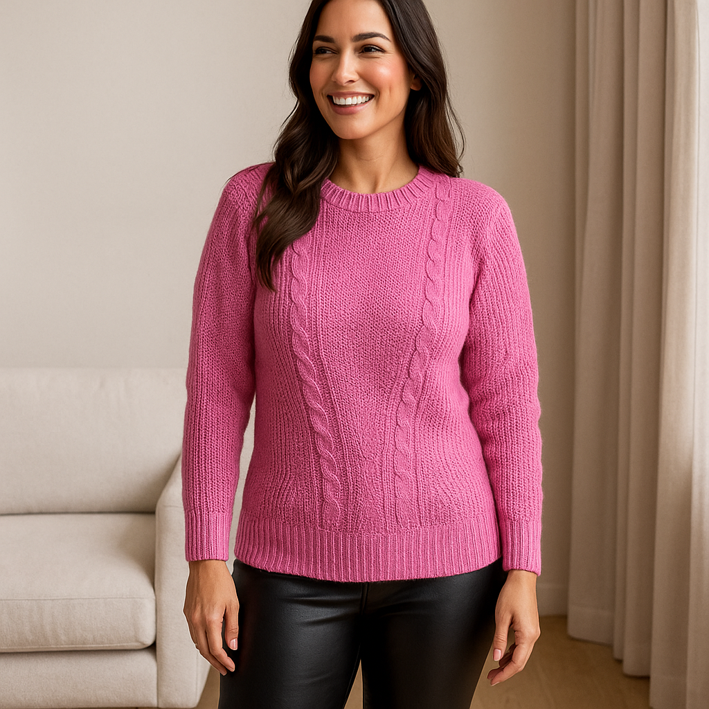Blusa Tricot Manga Longa Tranças