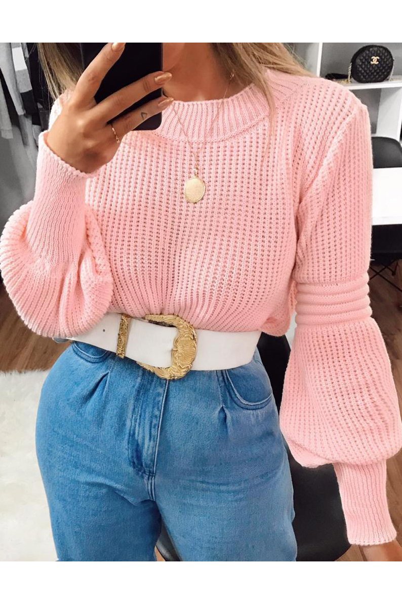 Blusa Tricot Manga Longa Bufante — imagem 3
