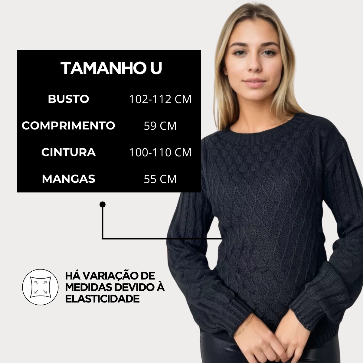Blusa Tricot Trama Manga Fang — imagem 8