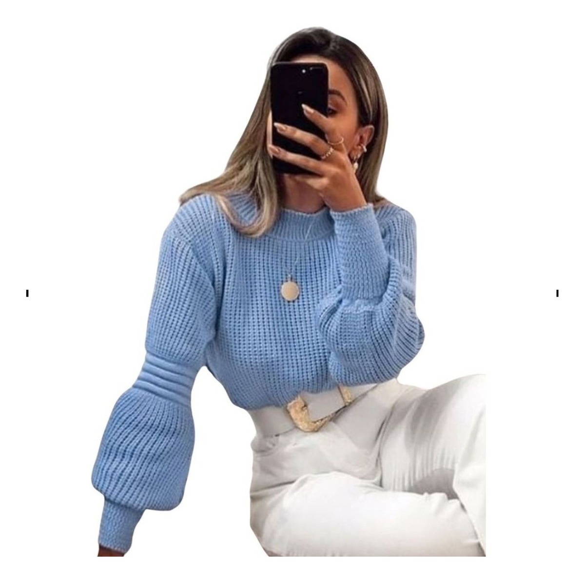 Blusa Tricot Manga Longa Bufante — imagem 17
