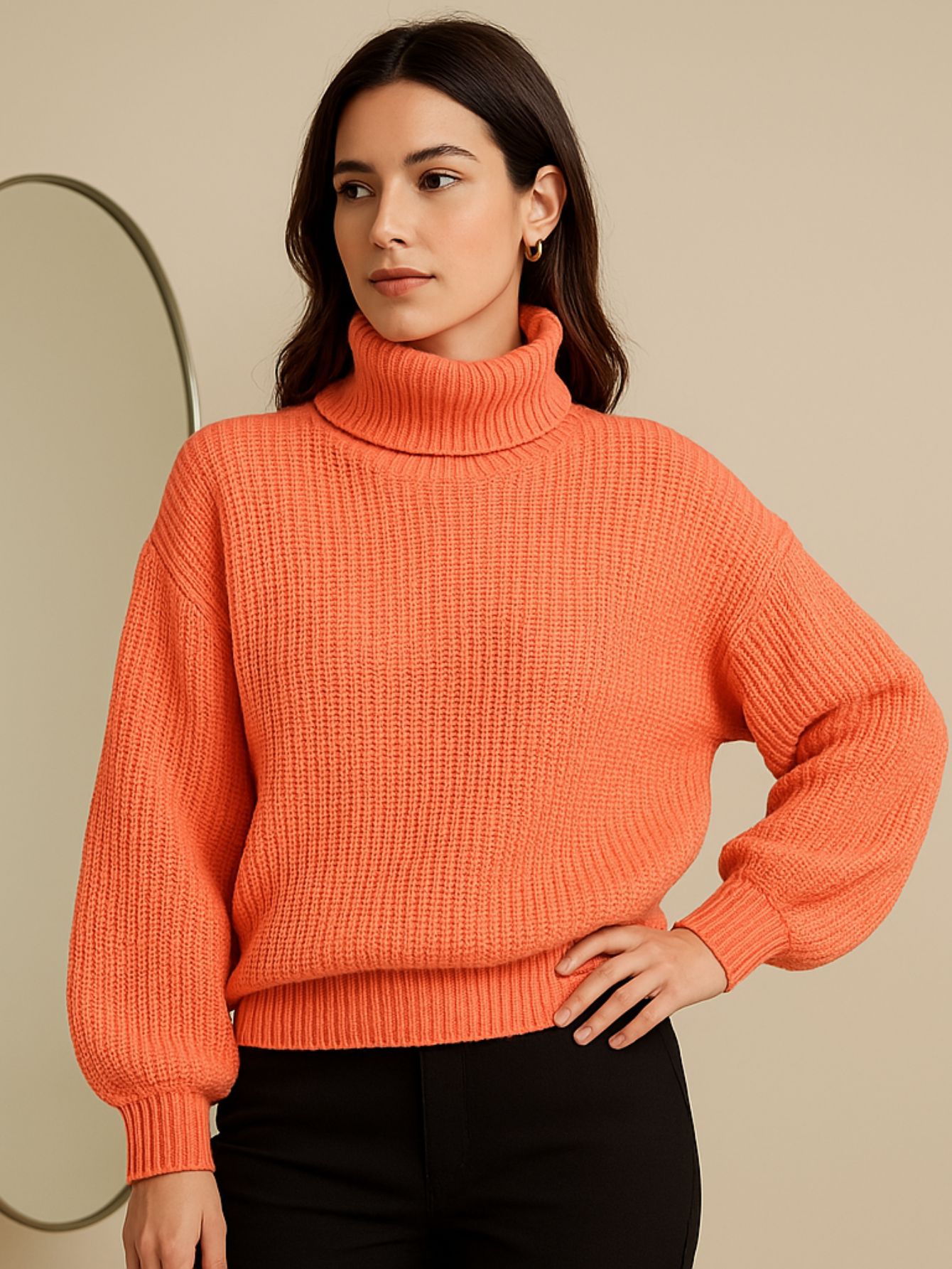 Blusa Tricot Gola Cacharrel Manga Longa Bufante — imagem 19