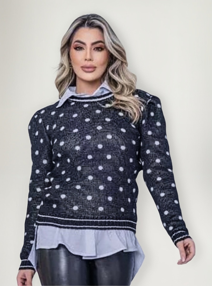 Blusa Tricot Bolas Manga Longa — imagem 2