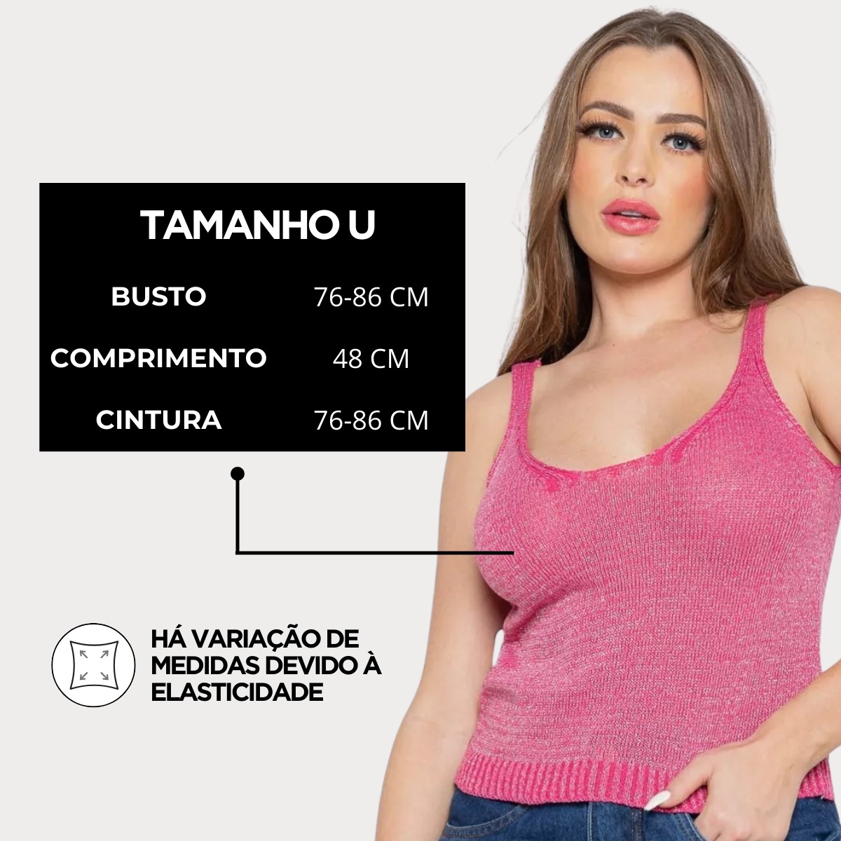 Regata Tricot Lurex Decote U Alça — imagem 5