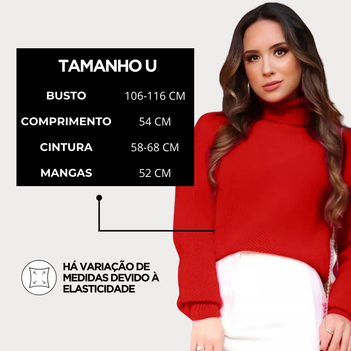 Blusa Tricot Ponto Manga Longa Gola Alta — imagem 13